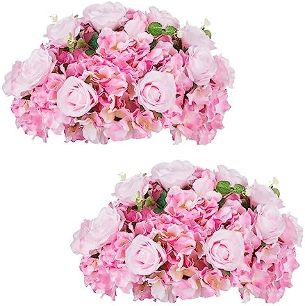 Pink Flowers Balls for Centerpieces: 15.7in Diam, Set of 2 by CreatedforWeddingsandHome