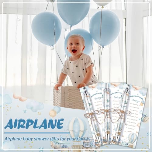 145 Pieces Airplane Baby Shower Favors for Guest Little Explorer Landing Soon Ballpoint Pens and Keychains Gifts Bulk Retractable Baby Shower Pens Gender Reveal Thank You Cards Souvenirs Prizes - Image 5