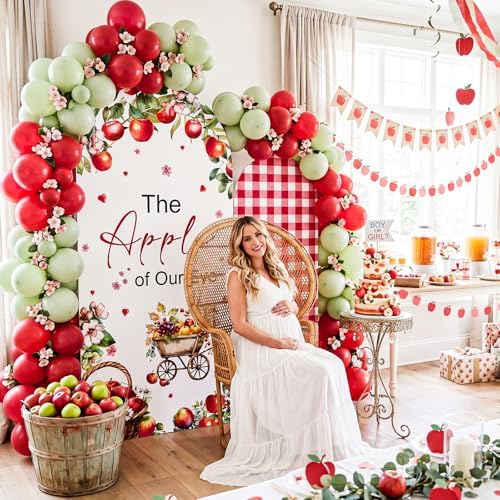 Tegeme 2 Pcs 7.2ft & 6ft The Apple of Our Eye Arch Backdrop Cover - Image 4