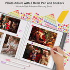 Zesthouse Photo Album Self Adhesive Pages, 60 Pages Magnetic Scrapbook Albums with Sticky Page, Photos Album Holds 8x10 & 5X7 & 4x6 & 6x8 & 3x5, Large Picture Book Ideal Gift for Family Wedding Baby - Image 4