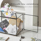 Wedding Glass Card Box with Slot and Lock, 10.2 x 6 x 8 Inch, Small Black Geometric Cards Holder for Birthdays Party Reception, Wishing Well - Slot Length 6.3'' (Glass Box Only) - Image 5