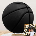 Black Basketball Round Backdrop Cover Basketball Match Sports Theme Round Arch Backdrop Cover for Men Fans Kids Boys Baby Shower Birthday Party Decorations Photography Background 7.5ft by OERJU