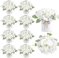Auihiay 10PCS Flower Centerpieces for Tables, White Hydrangeas and Roses by Auihiay