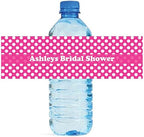 100 Pink Polka Dot Wedding Anniversary Engagement Party Water Bottle Labels Birthday Party Easy to Use Self Stick Labels by DesignThatSign