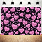 8X6FT Pink Heart Backdrop Birthday Party Decorations Photography Background Girls Baby Shower Banner Photo Booth Props Decor by Uokiuki