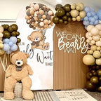 Teddy Bear Arch Backdrop 3x6.5ft We Can Bearly Wait to Meet You Arched Wall Covers Stretchy Background for Party Decorations Brown Baby Shower Decor Props NO-78 - Image 4