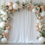 40x10FT White Backdrop Curtains for Wedding Parties, Wrinkle Free Photo Backdrop Curtains for Wedding Birthday Party Baby Shower, Fabric Drape with Rod Pockets 5ft x 10ft, 8 Panels - Image 6