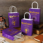 Chuangdi 50 Pcs Church Welcome Gift Bags, Purple - Image 3