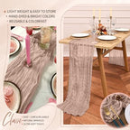 30 Pack Cheesecloth Table Runner 10FT Dusty Pink Table Runner Boho Gauze Cheese Cloth Table Runners Long Rustic Sheer Table Decorations for Wedding Party Baby Bridal Shower Birthday Holiday Home - Image 5
