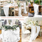 10 Pack Cheesecloth Table Runner 35 x 120 Inch, White - Image 6