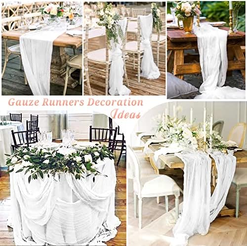 10 Pack Cheesecloth Table Runner 35 x 120 Inch, White - Image 6
