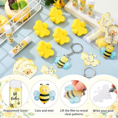 288 Pcs Baby Shower Favors Set for Guests,Yellow,Bee - Image 3