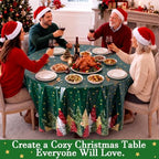 Ganeen 12 Pcs Christmas Tree Tablecloth Round Plastic 84 Inch Disposable - Image 5