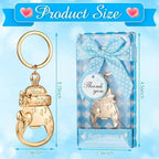 Sieral 24 Pcs Baby Shower Bottle Opener Party Favor for Guest Gold Keychain Gifts Decorations Souvenirs for Girls Boys Baby Birthday Gender Wedding Reveal Bridal Party Decor (Boy) - Image 2