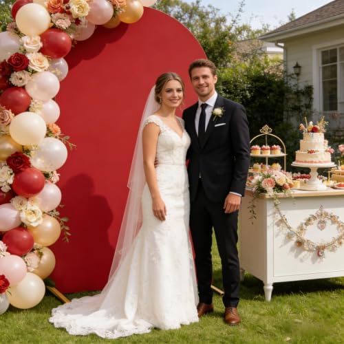 Red Arch Cover for Christmas 7.2FT Arch Backdrop Cover - Image 2