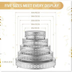 Wenqik 5 Pcs Metal Silver Cake Stand,16/14/12/10/8 In Round Cake Holder - Image 2