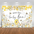 Bee Gender Reveal Backdrop 10x7ft What Will Baby Bee Gender Reveal Party Decorations Background Honeycomb Flowers Banner Photo Booth Props by Fitumiw