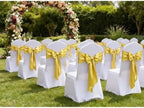 Satin Gold Chair Sashes 50 Pack, Light Gold Chairs Ribbons Ties 7x108 Inch for Party Wedding Birthday Christmas Decoration - Image 2