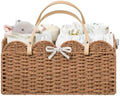 HBlife Baby Diaper Caddy, Paper Rope Storage Baskets Nursery Bin with Removable Divider, Portable Car Organizer for Diapers, Baby Shower Gifts, Newborn Essentials Must Haves by HBlife