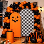 Set of 2 Halloween Black Orange Arch Backdrop Cover (7.2ft, 6ft) - Image 3