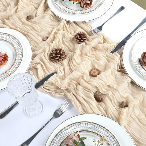 12 Pack 23 x 120 Inch Beige Table Runner 10Ft Cheesecloth - Image 4
