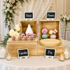 4 Pack Wooden Buffet Risers Cupcake Stand Buffet Display with Mini Signs - Image 5