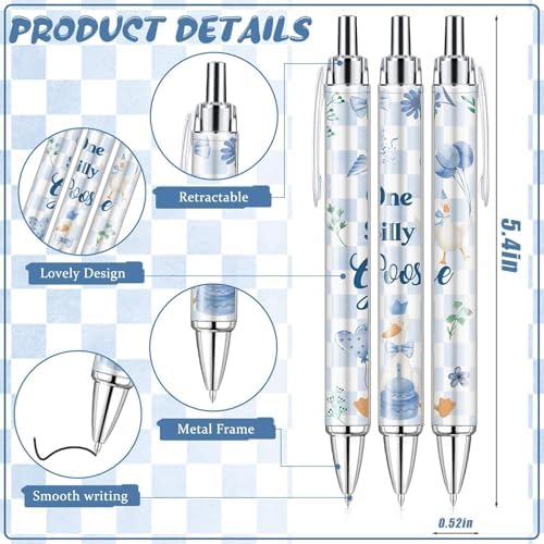145 Pieces Silly Goose Baby Shower Favors for Guest Goose Ballpoint Pens and Keychains Gifts for Boys Girls Bulk Retractable Baby Shower Pens Gender Reveal Thank You Cards Souvenirs Prizes - Image 2