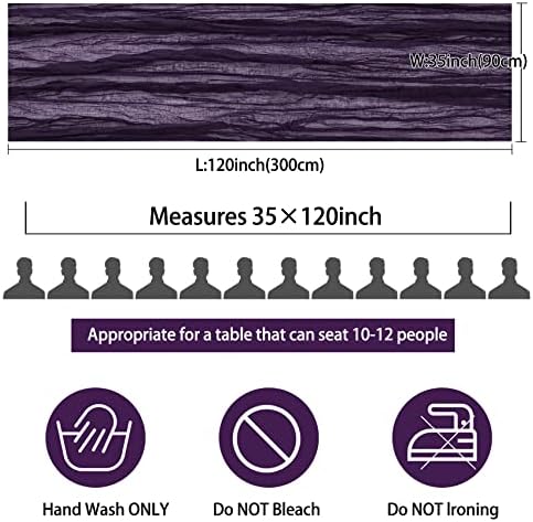 35x120 Inch Dark Purple Cheesecloth Table Runner Gothic Wedding Party Decor - Image 2