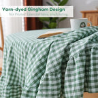 Green White Gingham Tablecloth Round Dia.90 - Image 3