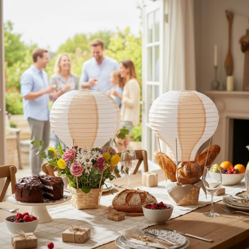 Meooeck 14 Sets Light Brown Hot Air Balloon Table Centerpieces Decor - Image 3