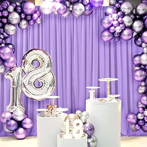 AK TRADING CO. 10 feet x 8 feet IFR Polyester Backdrop Drapes Curtains Panels with Rod Pockets - Wedding Ceremony Party Home Window Decorations - Lavender - Image 6