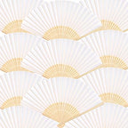FEPITO 50 Pieces White Handheld Paper Fan by FEPITO