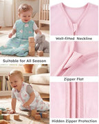 Yoofoss Baby Sleep Sack 6-12 Months Wearable Blanket for Babies 100% Organic Cotton 2-Way Zipper TOG 0.5 Toddler Sleeping Sack 3 Pack, Soft Lightweight Sleep Sacks - Image 5