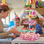 5 Tier Cupcake Stand with Rechargeable Light, LED Acrylic Cupcake Tower - Image 7