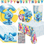 Blues Clues Party Supplies: Birthday Decorations, Plates, Cups, and Tableware for 16 Guests - Perfect for Birthday Party or Baby Shower by Unique