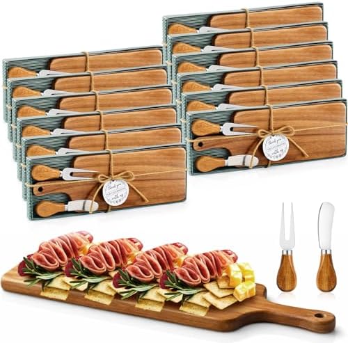 Ziliny 12 Sets Baby Shower Game Prizes Cheese Board Gift Sets, Acacia Color by Ziliny