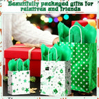 Humyoun 24 Pack Christmas Paper Gift Bags Bulk Assorted Sizes, White,Green - Image 7