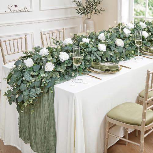 Serwalin 180 Pcs 7 Kinds Mixed Artificial Eucalyptus Stems Faux Greenery - Image 4