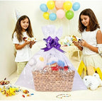 Gift Baskets Empty to Fill, Woven Storage Basket for Baby Shower, Empty Gift Basket with Gift Bag & Ribbon, Nursery Organizer Bin, Natural Color - Image 7