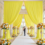 50ft×15ft Yellow Backdrop Curtain for Wedding Parties - Image 2