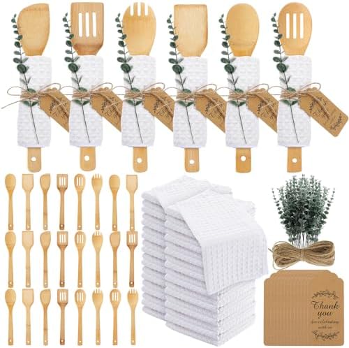 Funnymoom 24 Sets Wedding Bridal Shower Favors, Bamboo Wooden Spoons by Funnymoom