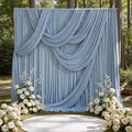 50ft x 15ft Dusty Blue Backdrop Curtains for Wedding Parties, 10 Panels Extra Long Wrinkle Free Fabric Drapes Photo Backdrop for Baby Shower Birthday Stage Reception Lobby Decoration by CO-AVE