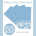 Cielito Lindo Mexican Tablecloth, 54×108 Inch, Blue, 8 Pcs - Image 3