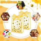 Capoda 24 Pack Bee Gift Bags with Handles Reusable Plastic Honeycomb Party Favor Bag Honeycomb Goodie Bag for Mommy to Bee Baby Shower Birthday Spring Summer Party Supplies 2026 Treat Bags Bulk - Image 4