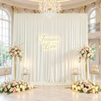 60ftx12ft Ivory Backdrop Curtain for Wedding Party 12 Panels 5×12FT Tall by LeegleriTableSkirt