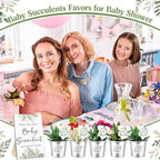 Fulmoon 151 Pcs Baby Shower Favors for Guests Include 1 Greenery Sign 50 Watch Baby Grow Succulent Tags 50 Small Metal Bucket with 50 Succulent Stickers for Guests - Image 6