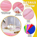 Mixweer 6 Pcs Assorted Color Plastic Table Skirts 14ft x 29in Neon Party Desk Curtain Skirt for Rectangle Round Table Cloth Teacher Desk Wedding Banquet Dinning Pleated disposable Ruffled - Image 3