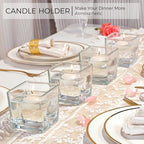 CONNOO 12 Pack 3" x 3" x 3" Clear Square Glass Vase for Centerpieces - Image 4