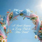 Canlierr Extra Large Pink and Blue Organza Bow Gender Reveal Decorations 39 x 59 Inch Giant Pink Blue Tulle Bow with Tie and Long Ribbon Tails for Wedding Valentines Party Backdrop Room Wall Decor - Image 3