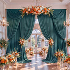 10x12ft Hunter Green Backdrop Curtains for Parties Wrinkle Free Fabric Backdrop Curtain Birthday Photo Drapes Backdrop for Wedding Baby Shower Bridal Shower Photography Back Drop 2 Panels 5x12FT - Image 4